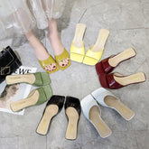 Women's Summer Fashion Korean Style Square Toe Heels